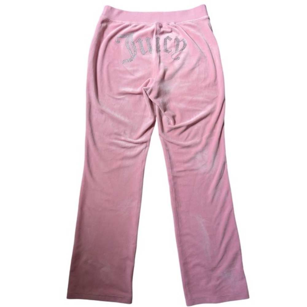 Juicy Couture Y2K Elle Woods Light Pink Rhinestone Booty Logo Velour Track Pants